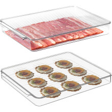 Refrigerator Organizer Bins with Lids 2 Pack