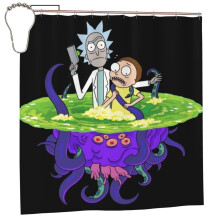 Rick and Morty shower curtain blackout waterproof 72x72 in