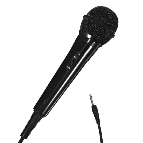 Microfono nero con filo per live streaming e podcasting. 2