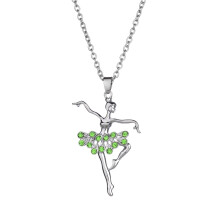 Collana con ciondolo a forma di ballerina e strass, 1 pezzo