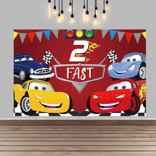 Fondo de cumpleaños de Lightning McQueen de 5x3 pies