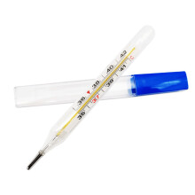 Glasthermometer, quecksilberfrei, Doppelskala, 2 ml