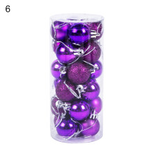 Christmas Ball Ornaments Shatterproof Blue Plastic 24 Pack