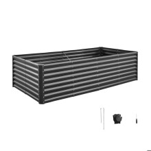 Carré Potager Surélevé en Métal 240x120x60 cm-Duoku-Bac de Jardinage Galvanisé avec Fond Ouvert pour Légumes, Fleurs, Herbes