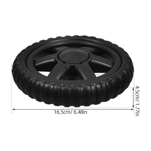 Handlevognhjul gummiskum svart 2 sett 1