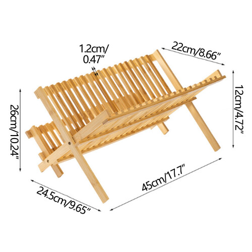 Bambu diskställ, hopfällbart, ihåligt design, 2 nivåer 2