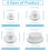 Silicone Bathtub Jet Covers White 24PCS 12-23mm 2