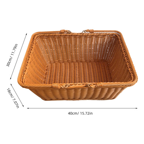 Panier de rangement marron tissé à la main, style rustique et polyvalent 1