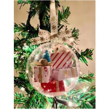 Funny Christmas Ball Ornament Clear Mini Gift Box