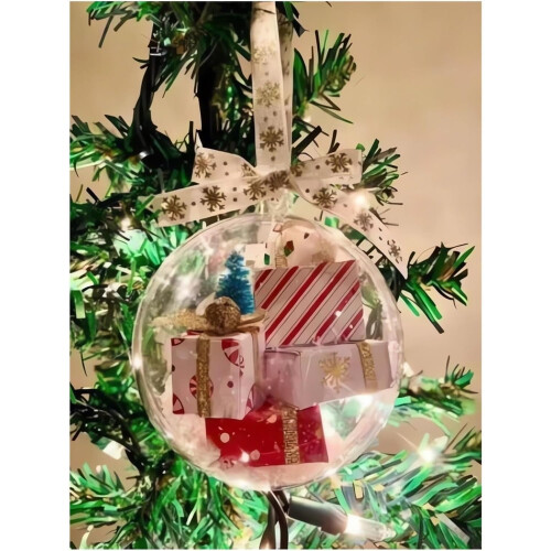 Funny Christmas Ball Ornament Clear Mini Gift Box