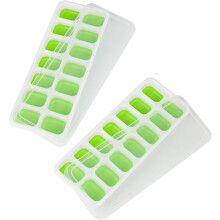 Bac à glaçons en silicone vert mini carré 14 alvéoles avec couvercle