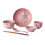 Japanese-style ceramic dinnerware set pink 6-piece 1