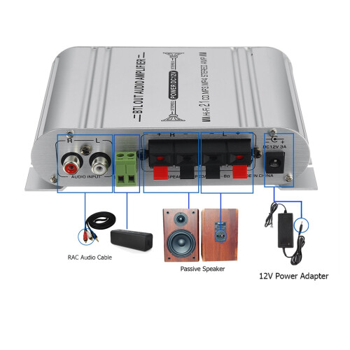 Ενισχυτής Αυτοκινήτου 2.1CH40W Hi-Fi Stereo 2
