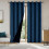 Blackout Blue Perforated Thermal Curtains Tab Top 79 inch 1