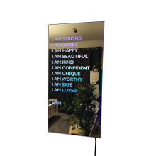 Acrylic Affirmation Wall Mirror with LED Light Silver