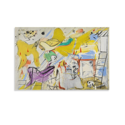 Αφίσα σε καμβά αφηρημένης μαύρης τέχνης Willem de Kooning 24x36
