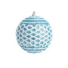Christmas Ball Ornament Blue Lace Decor 3.14 in