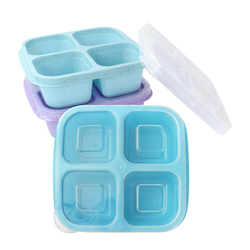 Snack Containers Reusable 4-Compartment 3-Pack