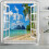 Ocean Palms Shower Curtain Polyester Waterproof 72x72 in 1