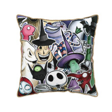 Funda de almohada de terciopelo de Pesadilla antes de Navidad 16x16 18x18