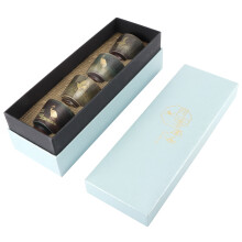Japán stílusú kerámia teáscsésze készlet, 4 db, 6x7 cm