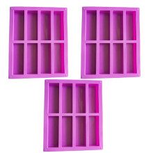 Silikon-Granola-Riegelform, 8 Mulden, rechteckig, 3er-Pack