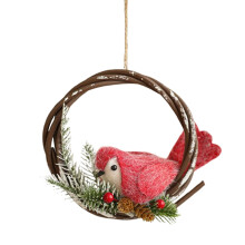 Cardinal bird Christmas tree ornament red hanging decor
