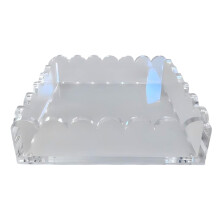 Clear acrylic scalloped tray with mat 1 piece