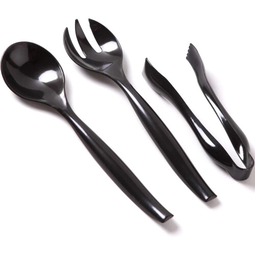 Transparant, extra stevig plastic serveerbestek, 30 stuks