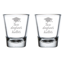 Set borrelglaasjes (1,75 oz, 2 stuks) met grappig afstudeerdesign.