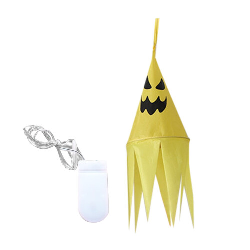 Halloween-LED-Geisterlampe mit Hexenhut (5 Stück)