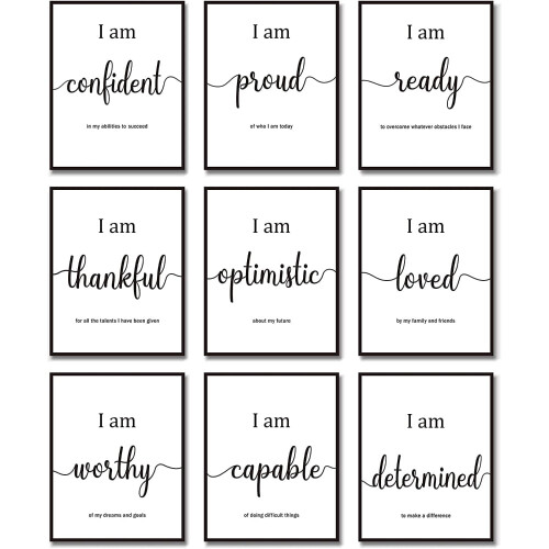 Inspirational Wall Art Set Motivational Quotes 9-Piece