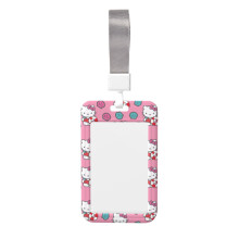 Vertikálne puzdro na odznak Hello Kitty s šnúrkou na krk, 2,5 x 4 palce