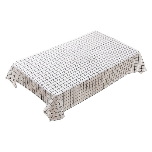 Toalha de mesa xadrez XIUH retangular de plástico vermelha e branca1