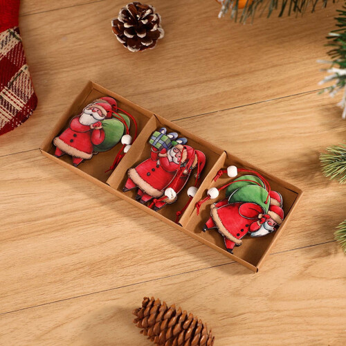 Christmas tree ornaments black hanging charms 6 pcs