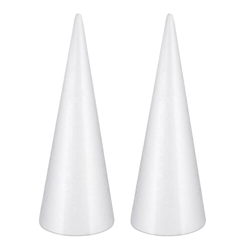 Amosfun white craft cones foam 2 pcs