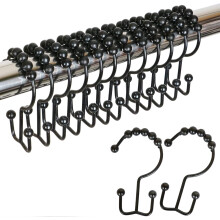 Shower Curtain Hooks Rust-Resistant Metal Matte Black Set