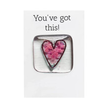 Fused Resin Heart Pocket Token Handmade Keepsake Gift