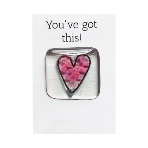 Fused Resin Heart Pocket Token Handmade Keepsake Gift