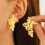 Women's 18K gold-plated round love stud earrings 8