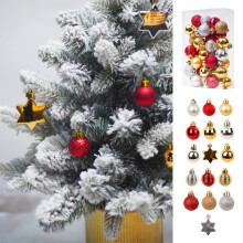 Christmas ornaments red hexagonal star 33 pcs