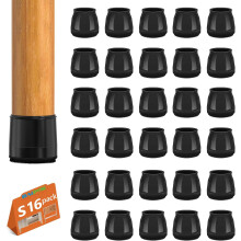 Silikon-Fußkappen für Stuhlbeine, Set mit 35 Stück, Bodenschutz, Schwarz — stuhlbeine schutzkappen, silikon boden schutz, set 35 stück