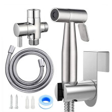 Handheld Bidet Toilet Sprayer Set Stainless Steel Bidet Faucet Wall Mounted Toilet Spray Gun Bathroom Shower