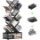 9-Tier Corner Bookshelf White Folding No Installation 8