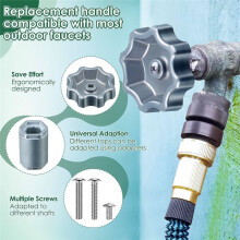 2Pack Outdoor Faucet Handle,Water Spigot Handle for Danco 10006 Hose Bib, with Adapter and Screws