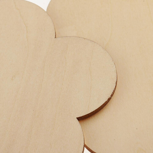 Flower-shaped MDF blank plaques for DIY crafts, 100mm, 5 pcs 2