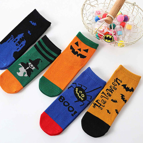 Halloween Socks Kids Cartoon Pattern 5 Pairs 2