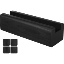 Ständer für Standspiegel mit Holzhalterung, stabil, 25x7x7 cm, schwarz — standspiegel bodenständig, holzhalterung, stabilisierende basis