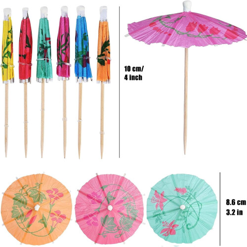 Cocktail Umbrella Picks Paper Wooden 24-Pack 1