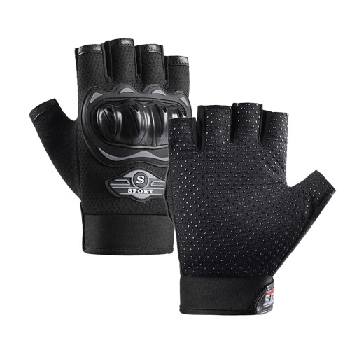 Motorcycle Riding Gloves Half-Finger Breathable Gray 1